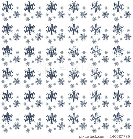 Seamless snowflake pattern background material, navy x white Seamless snowflake pattern background material, navy x white 140687789