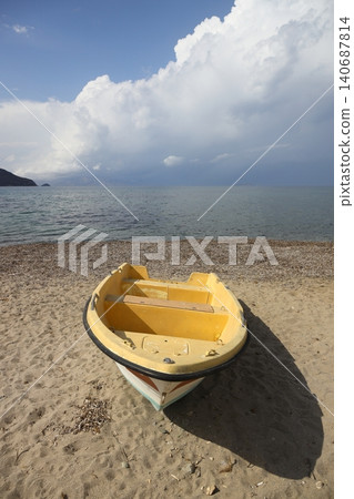 fishing boats on the lake. fishing boats on the lake. 140687814