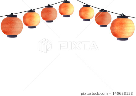 節日紅色和紙燈籠背景插畫素材 節日紅色和紙燈籠背景插畫素材 140688138
