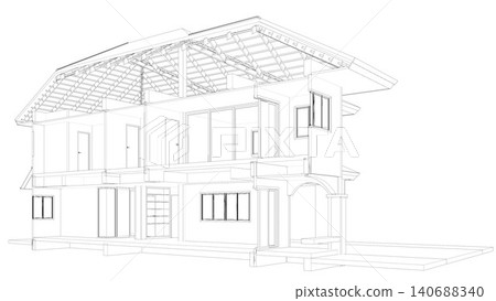 3D illustration of building structure 3D illustration of building structure 140688340