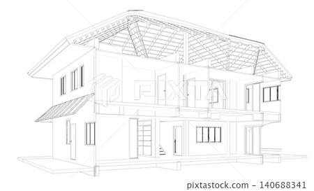 3D illustration of building structure 3D illustration of building structure 140688341