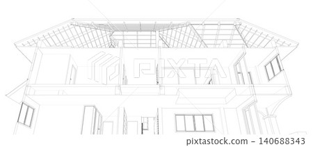3D illustration of building structure 3D illustration of building structure 140688343