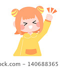 A pop-style girl raising her fist 140688365