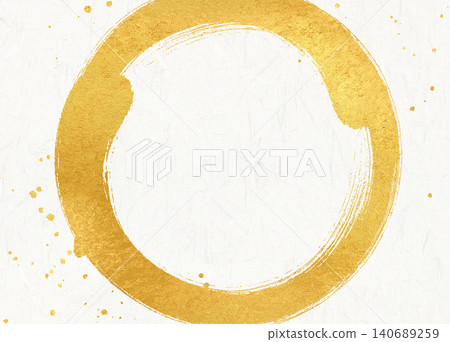 Japanese style background with gold brush art Japanese style background with gold brush art 140689259