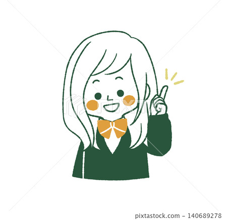 微笑的女學生 - 4 種顏色 微笑的女學生 - 4 種顏色 140689278