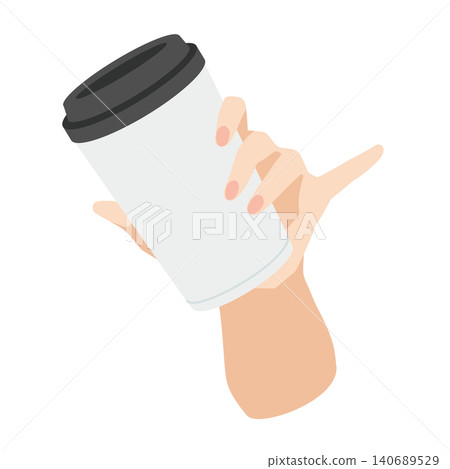 左手拿著一個白色咖啡杯 140689529