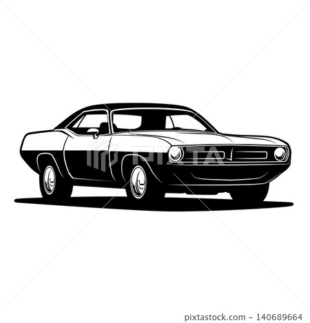 Black And White Car Vector Illustration For Conceptual Design. Black And White Car Vector Illustration For Conceptual Design. 140689664