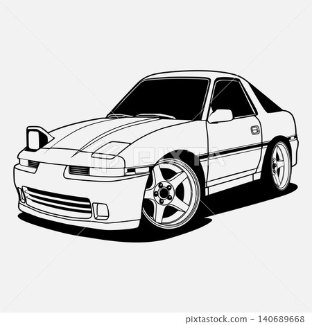 Black And White Car Vector Illustration For Conceptual Design. 140689668
