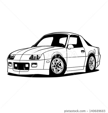 Caricature Car Vector Illustration. Caricature Car Vector Illustration. 140689683