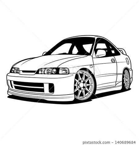 Caricature Car Vector Illustration. Caricature Car Vector Illustration. 140689684
