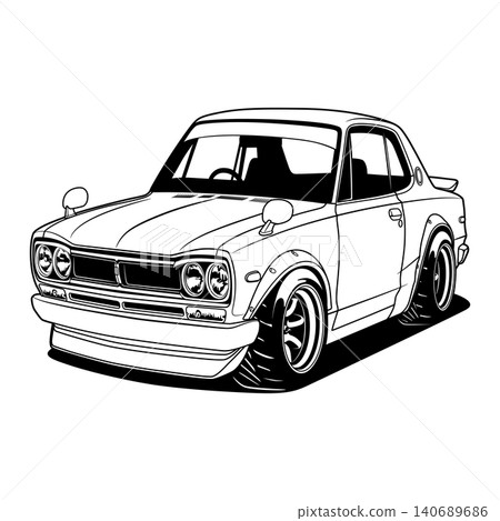 Caricature Car Vector Illustration. Caricature Car Vector Illustration. 140689686