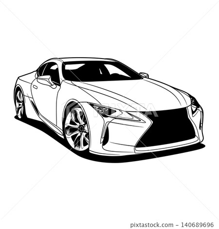 Black And White Car Vector Illustration For Conceptual Design. Black And White Car Vector Illustration For Conceptual Design. 140689696