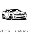 Black And White Car Vector Illustration For Conceptual Design. 140689697