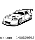 Black And White Car Vector Illustration For Conceptual Design. 140689698