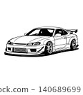 Black And White Car Vector Illustration For Conceptual Design. 140689699