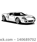 Black And White Car Vector Illustration For Conceptual Design. 140689702