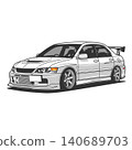 Black And White Car Vector Illustration For Conceptual Design. 140689703