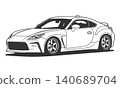 Black And White Car Vector Illustration For Conceptual Design. 140689704