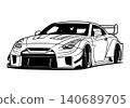 Black And White Car Vector Illustration For Conceptual Design. 140689705