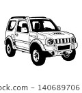 Black And White Car Vector Illustration For Conceptual Design. 140689706