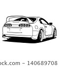 Black And White Car Vector Illustration For Conceptual Design. 140689708