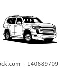 Black And White Car Vector Illustration For Conceptual Design. 140689709