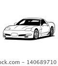 Black And White Car Vector Illustration For Conceptual Design. 140689710