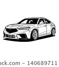 Black And White Car Vector Illustration For Conceptual Design. 140689711