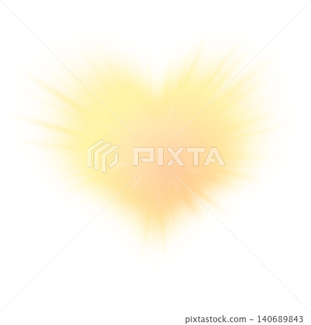 A golden, radially shining heart-shaped burst of light on a transparent background. A golden, radially shining heart-shaped burst of light on a transparent background. 140689843