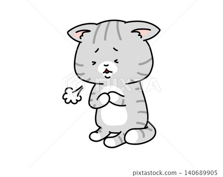 A cat sighs, feeling down for no reason. A cat sighs, feeling down for no reason. 140689905