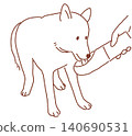 Dog drinking water (line drawing) 140690531