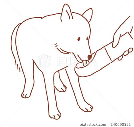 Dog drinking water (line drawing) Dog drinking water (line drawing) 140690531