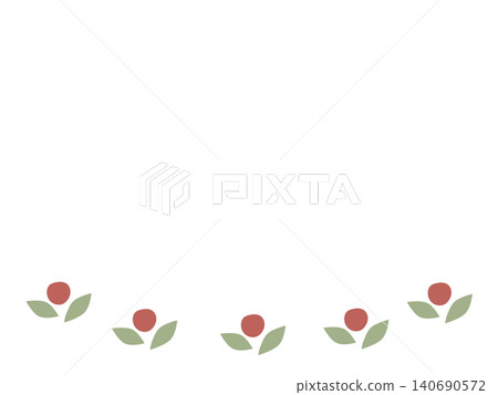 Illustration material of a simple frame with nandina and leaves Illustration material of a simple frame with nandina and leaves 140690572