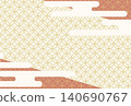 A background with a red and gold Shippo pattern. 140690767