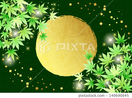 藍色楓葉,日式風格,背景,閃亮,可愛,波浪圖案,橫向,深綠色 藍色楓葉,日式風格,背景,閃亮,可愛,波浪圖案,橫向,深綠色 140690845