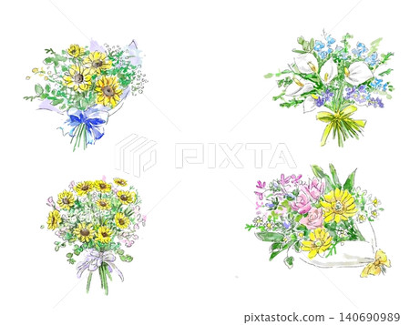 夏季花束插畫集 140690989