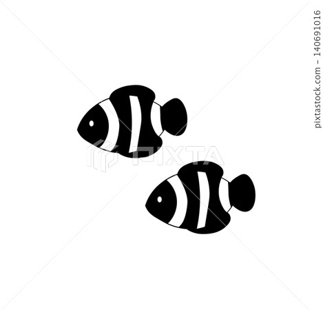 小丑魚單色插畫 - 夏日主題 - 海洋生物、魚類、可愛 小丑魚單色插畫 - 夏日主題 - 海洋生物、魚類、可愛 140691016