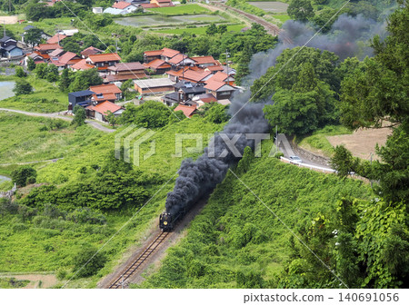 The SL Yamaguchi train runs through Tsuwano. The SL Yamaguchi train runs through Tsuwano. 140691056