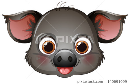 Cute Cartoon Baby Pig Head Vector Illustration Isolated on White Cute Cartoon Baby Pig Head Vector Illustration Isolated on White 140691099