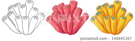 Vector Illustration Set of Sea Coral in Three Different Styles Vector Illustration Set of Sea Coral in Three Different Styles 140691167