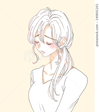 A woman in distress (line drawing) A woman in distress (line drawing) 140691201