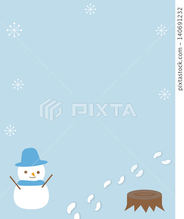 冬季背景圖片,內含雪人和腳印(直版,附邊距) 冬季背景圖片,內含雪人和腳印(直版,附邊距) 140691232