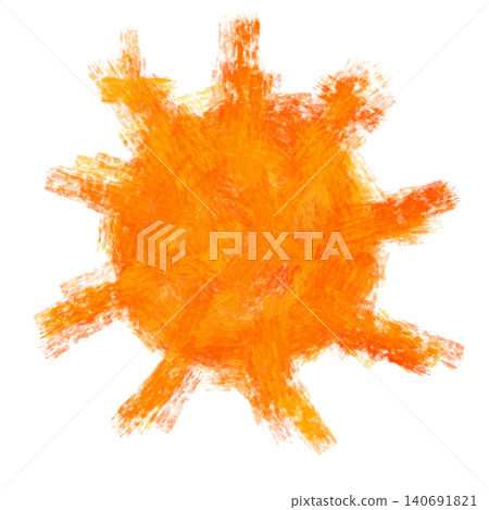 Hand-drawn illustration of the sun (transparent background/PNG/JPEG) with a cute, vibrant paint texture reminiscent of a picture book. Hand-drawn illustration of the sun (transparent background/PNG/JPEG) with a cute, vibrant paint texture reminiscent of a picture book. 140691821