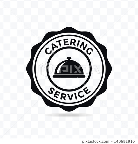 Catering Service Badge Food Delivery Business Seal Vector Illustration Catering Service Badge Food Delivery Business Seal Vector Illustration 140691910
