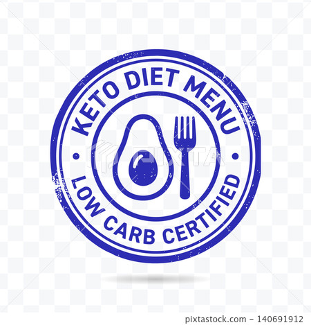 Keto Diet Menu Low Carb Certified Seal Badge Vector Illustration Keto Diet Menu Low Carb Certified Seal Badge Vector Illustration 140691912