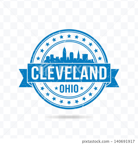 Cleveland Ohio City Skyline Stamp Travel Badge Vector Illustration Cleveland Ohio City Skyline Stamp Travel Badge Vector Illustration 140691917