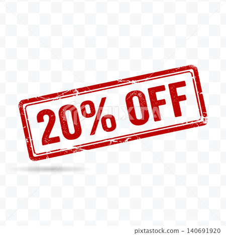 20 Percent Off Discount Stamp Promotional Sale Label Illustration 20 Percent Off Discount Stamp Promotional Sale Label Illustration 140691920