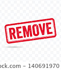 Remove Rubber Stamp Delete Action Label Vector Illustration 140691970