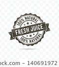 Fresh Juice 100 Percent Natural Product Seal Badge Vector Illustration 140691972