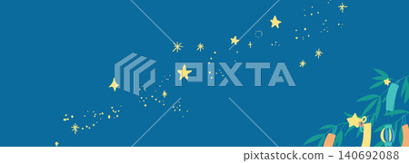 Vector material set for Tanabata designs: bamboo, bamboo grass, tanzaku (paper strips for writing wishes), and stars. Vector material set for Tanabata designs: bamboo, bamboo grass, tanzaku (paper strips for writing wishes), and stars. 140692088